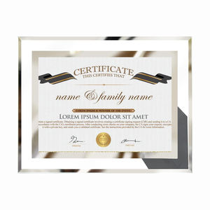 Оптовая продажа креативная кристаллическая фоторамка A4 с патентным сертификатом прикроватная Прозрачная Стеклянная фоторамка - Product Image 1