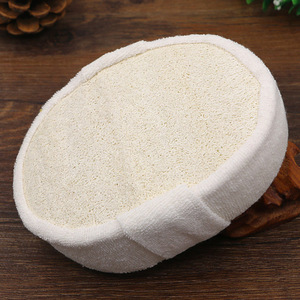 Zenidoo Éponge de bain moderne en loofah naturel, forme ellipse, douce, pour le corps, gommage, lavage sous la douche, serviette, brosse de massage, outil de massage en forme de boule - Product Image 5