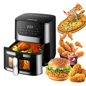 Multipurpose air fryer 2 basket cesto silicone visible lcd power xl air fryers silicone air fryer liners square 8L silver crest