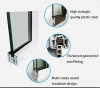 Fenêtre à battant en PVC/UPVC de conception européenne moderne avec double vitrage, ouverture automatique, coulissante horizontalement