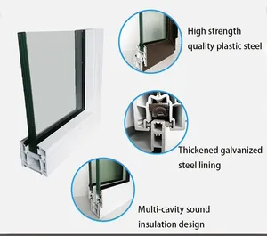 <span class=keywords><strong>Fenêtre</strong></span> à battant en PVC/UPVC de conception européenne moderne avec double vitrage, ouverture automatique, <span class=keywords><strong>coulissante</strong></span> horizontalement - Product Image 6