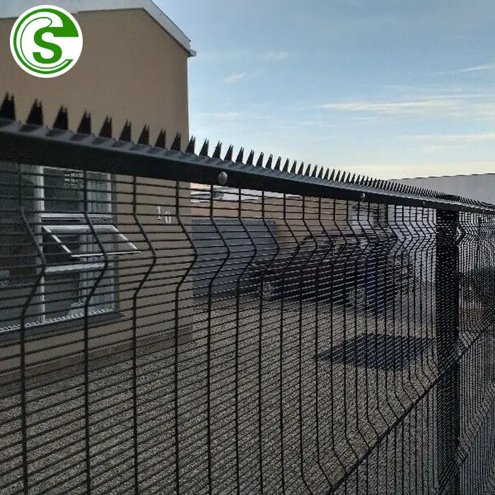 Système de haute sécurité clôture de sécurité en métal noir résistant au vandalisme clôture de décoration de construction de clôture en maille 358