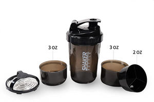 Borraccia Shaker Proteica Personalizzata con <span class=keywords><strong>Logo</strong></span> per Palestra Fitness e Sport Contenitore per Miscelazione in Plastica - Product Image 4