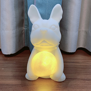 Kartun DIY Resin kerajinan cairan lucu Perancis Bulldog bulan cahaya vinil celengan anjing rumah ornamen DIY cairan anjing untuk kegiatan anak-anak - Product Image 1