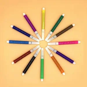 12 Colors Felt Tips Marker Pen Set Art Markers Watercolor Pens For Kids