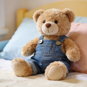 Peluche Orso Cowboy con Imbottitura in Cotone PP e Materiale in Poliestere, Personaggio di Libri Illustrati, Regalo di Compleanno per Bambini - Product Image 1