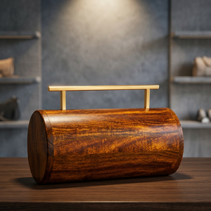 Modern Wooden Hanging <b>Tissue</b> Box Cover Round Horizontal Geometric Decorative Holder for <b>Wedding</b> Living Room Desktop Accessory - Product Image 1