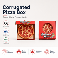 Boîte de livraison de pizza personnalisée avec logo, pelliculage mat, doublure en mousse, qualité alimentaire, taille sur mesure, emballage en carton ondulé pour plats à emporter