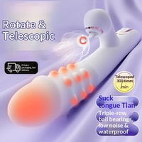 Perlen-Spin-USB-Vibrator, einziehbar, teleskopisch, saugend, vollautomatische Einführung und Auszug, leises Sexspielzeug für weibliche Masturbation