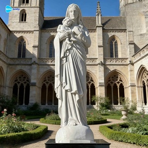 Estatua <span class=keywords><strong>de</strong></span> la Virgen María <span class=keywords><strong>de</strong></span> Tamaño Real Tallada a Mano para Exteriores, con el Niño Jesús en Brazos, Estatuas <span class=keywords><strong>de</strong></span> la Virgen María en Mármol - Product Image 5