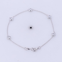 Bracelet unisexe Starsgem en or blanc et jaune 14 carats avec diamants de laboratoire ronds de 2 mm sertis clos, style mignon, 6,5 pouces, fin et élégant