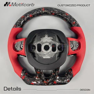 พวงมาลัยคาร์บอนไฟเบอร์สีแดงแบบกำหนดเองสำหรับ Dodge Charger Challenger Hellcat SRT R/T GT SXT ปี 2013-2023 พร้อมไฟ LED - Product Image 5