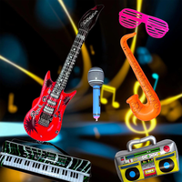 Ensemble de jouets gonflables Rock Star colorés de haute qualité, instruments de musique gonflables, accessoires de guitare gonflables pour la décoration de fête