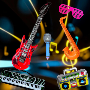 Bộ đồ chơi sao nhạc nổi tiếng bơm hơi nhiều màu sắc chất lượng cao, nhạc cụ bơm hơi, đạo cụ guitar bơm hơi dùng trang trí tiệc tùng - Product Image 2