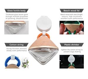 Bottiglia di vetro appesa auto vuota bottiglia di profumo 8ml 10ml con tappo in legno - Product Image 3