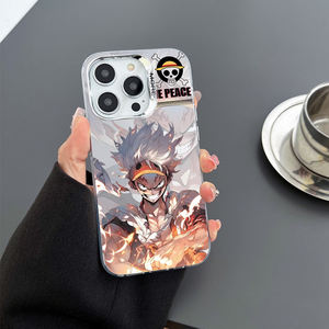 PC Hardshell Anime IMD <span class=keywords><strong>coque</strong></span> argentée double couleur Luffy <span class=keywords><strong>One</strong></span> <span class=keywords><strong>Piece</strong></span> <span class=keywords><strong>coque</strong></span> de téléphone iphone16 15 14 Pro max électroplaqué - Product Image 4