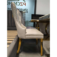 Ensemble de salle à manger moderne en acier inoxydable de luxe avec 6 chaises
