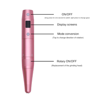 CHESINDO Mini perceuse à ongles outil de manucure de charge USB avec type de prise américaine 30000 tr/min