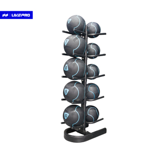 LIVEPRO - Soporte <span class=keywords><strong>Vertical</strong></span> de Almacenamiento para <span class=keywords><strong>Gimnasio</strong></span>, Venta Directa de Fábrica, para 10 Balones Medicinales - Product Image 1