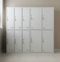 Casier métallique de haute qualité pour employés, armoire de vestiaire de gym avec compartiments, miroir et design moderne pour usage extérieur et scolaire