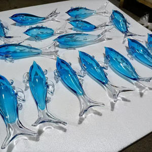 호텔 몰 거실에 대한 사용자 정의 대형 유리 비행 물고기 샹들리에-바 카운터 장식 조명을위한 예술적 펜던트 램프 - Product Image 2