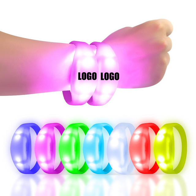 Custom Design Adjustable Concert Party Led Flashing Wrist Band Sound Activated Led Flashing Bracelet