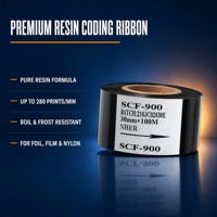 Ruban de marquage à chaud NBER 25mmx100m, encre noire, matériau PET, prix de gros pour machine de codage, pour estampage à chaud sur plastique