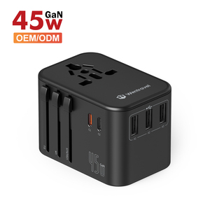 Bộ chuyển đổi du lịch đa năng Wontravel Dual Type-C, USB 45W PD, bộ sạc tường, bộ chuyển đổi đa đầu cắm - Product Image 1
