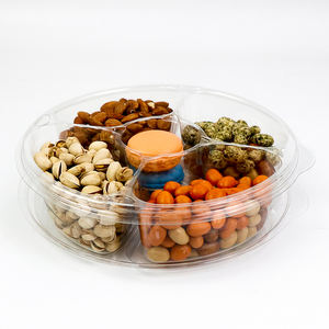 5 Section Round Plastic <strong>Trays</strong> With Lid Sweet <strong>Candy</strong> Chocolate Platter <strong>Tray</strong> With Lids Disposable <strong>Tray</strong> With Lid - Product Image 2