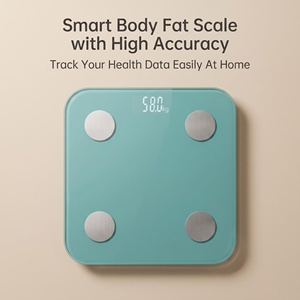 Balance connectée intelligente BIA en verre trempé de 4 mm <span class=keywords><strong>avec</strong></span> écran LCD 62x25mm, 8 utilisateurs, 2 piles AAA, mesure du poids, de la masse grasse, musculaire, d'eau et de masse osseuse, capacité 180 kg - Product Image 4