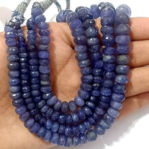 Tanzanite Rondelle Forme Facettes Perles De Pierres Précieuses En Vrac Poli À La Main Fabrication De Bijoux Pierre En Gros Collier Prix Par Brin - Product Image 1