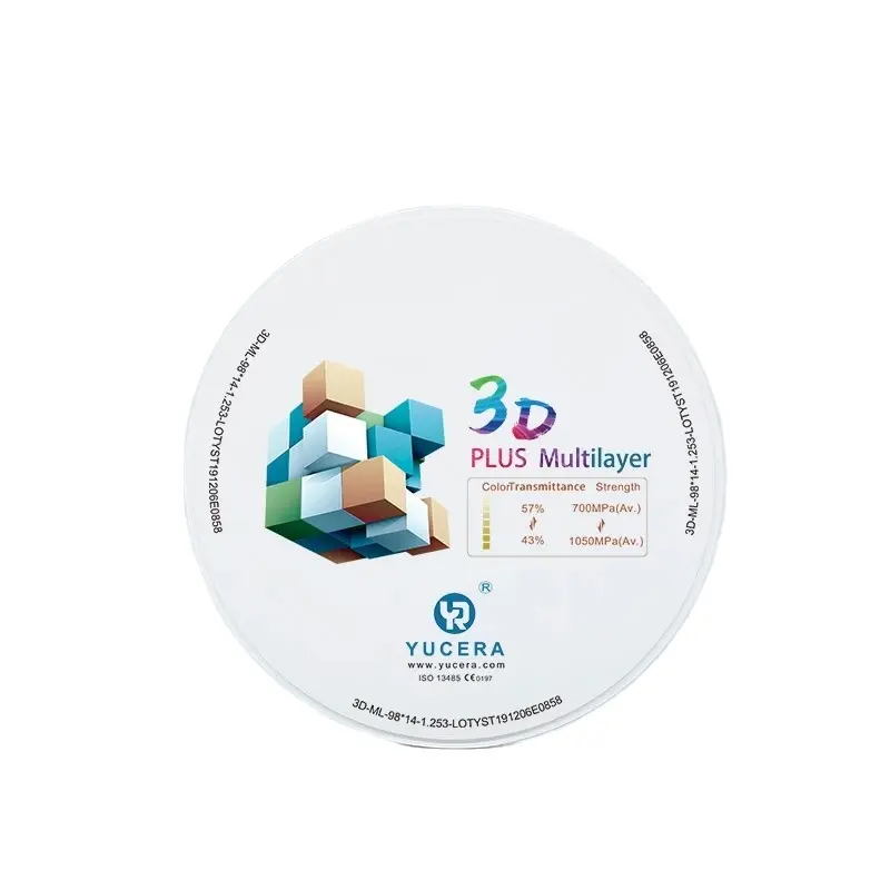 Yudental zirkonya diş lab taç ve köprü için 3d zirkonyum blok disk