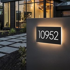 NO MOQ Placa de señal de puerta retroiluminada Números de puerta de apartamento Señales de Casa de metal Números de dirección Número de casa iluminado - Product Image 3