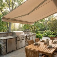 Auvent architectural de qualité supérieure, auvent rétractable à bras articulé électrique pour terrasse d'hôtel haut de gamme