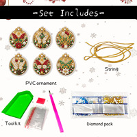 Décoration de Noël LS, pendentif pour arbre de Noël, kit de peinture diamant 5D, bonhomme de neige, renne de Noël, cadeau artisanal fait main