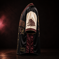 Veste de baseball en satin personnalisée en gros, brodée, streetwear, teamwear