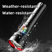 Lampe torche LED tactique rechargeable par USB en alliage d'aluminium haute puissance, étanche IP55, avec faisceau réglable et 5 modes, 1000+ lumens