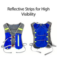 Gilet d'hydratation de course technique imperméable et réfléchissant pour la course nocturne, sac à dos de sport avec poche pour téléphone et poche à eau intégrée