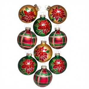 Ensemble <span class=keywords><strong>de</strong></span> boules <span class=keywords><strong>de</strong></span> Noël en verre faites à la main <span class=keywords><strong>de</strong></span> qualité supérieure, nouvelles décorations créatives et colorées en mousse macaron pour arbre <span class=keywords><strong>de</strong></span> Noël - Product Image 1