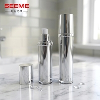 Bouteilles rondes de lotion tonique cosmétique de luxe de 30ml 50ml 80ml 100ml 120ml rechargeables vides avec bouchon de lotion d'huile de pompe en plastique