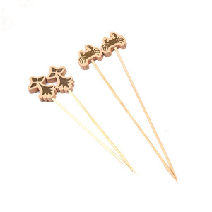 Brochetas de bambú importadores restaurante <span class=keywords><strong>Animal</strong></span> oso en forma de barbacoa redonda palos de bambú - Product Image 2