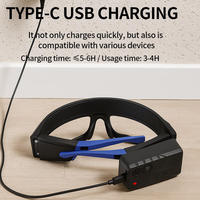 Gafas con Sensor de Movimiento y Linterna LED COB, Batería de 800mAh, USB Tipo-C, Ajustables, Clasificación IP55, Modo de Luz Roja, Diseño para Colgar en la Oreja