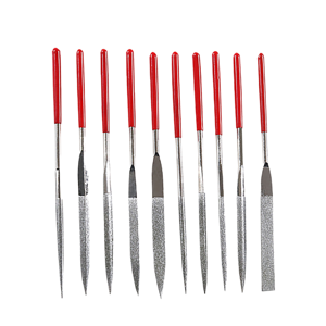 Bộ 10 dụng cụ mài thép tự làm, bộ dụng cụ mài kim mạ kim cương, dụng cụ mài hình tam giác mạ điện để mài dao phẳng, tròn - Product Image 1