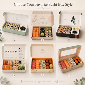Solutions de boîtes <span class=keywords><strong>à</strong></span> <span class=keywords><strong>sushi</strong></span> personnalisées robustes Zicpole Professional, conception gratuite, boîte en papier avec espace pour coupelle <span class=keywords><strong>à</strong></span> sauce, pour restaurant <span class=keywords><strong>à</strong></span> emporter. - Product Image 2