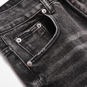 <span class=keywords><strong>Jeans</strong></span> da uomo di Design Punk Streetwear larghi in cotone lavato nero taglie forti per la vita di tutti i giorni - Product Image 3