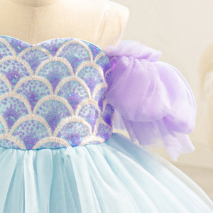 Vestido de Princesa Sirena HESPER para Niñas, con Mangas Abullonadas, de Poliéster, para Fiestas de Cumpleaños, Actuaciones, Halloween y Carnaval - Product Image 3