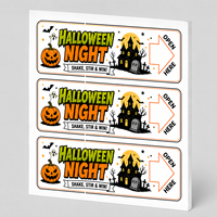 Billets à déchirer à trois fenêtres, personnalisés, sur le thème d'Halloween, impression numérique CMJN, haute qualité