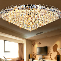 Lustre en cristal K9 de luxe DUOMEIJU, doré, hauteur réglable, moderne, pour la maison ou le bureau, éclairage LED au plafond, angle de faisceau de 360°, haute luminosité