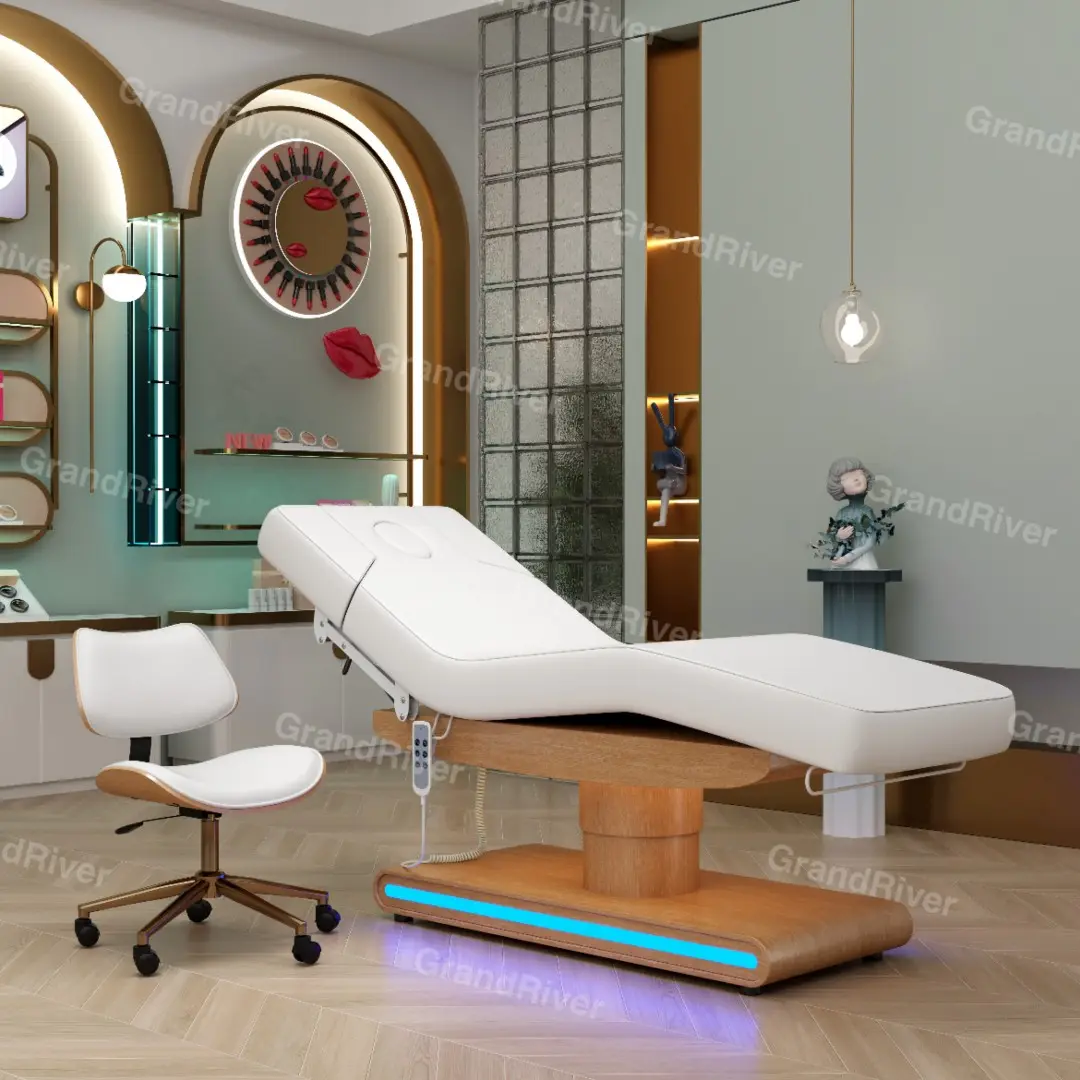 Hete Verkoop Elektrische Cosmetische Verstelbare Bed Spa Meubels Massage Tafel Gezichtsbed Voor Schoonheidssalon