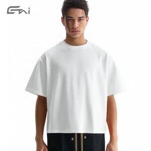 High Quality 300gsm <b>Crop</b> Length <b>T</b>-<b>shirt</b> 100% Cotton Streetwear Oversized Tshirt Blank Boxy <b>Fit</b> Tee Custom Logo <b>T</b> <b>Shirt</b> for Men - Product Image 3